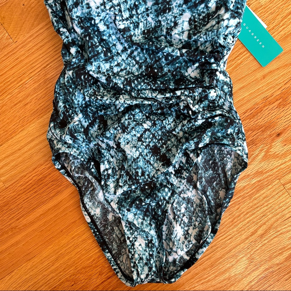 Aqua Green One Piece Swimsuit NWT - Picture 7 of 10